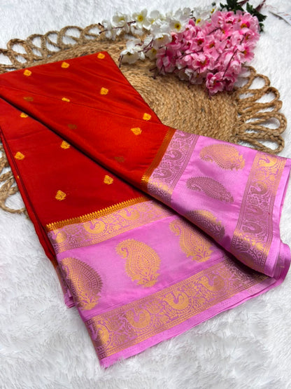 Premium Mysore Crepe Bentex Border