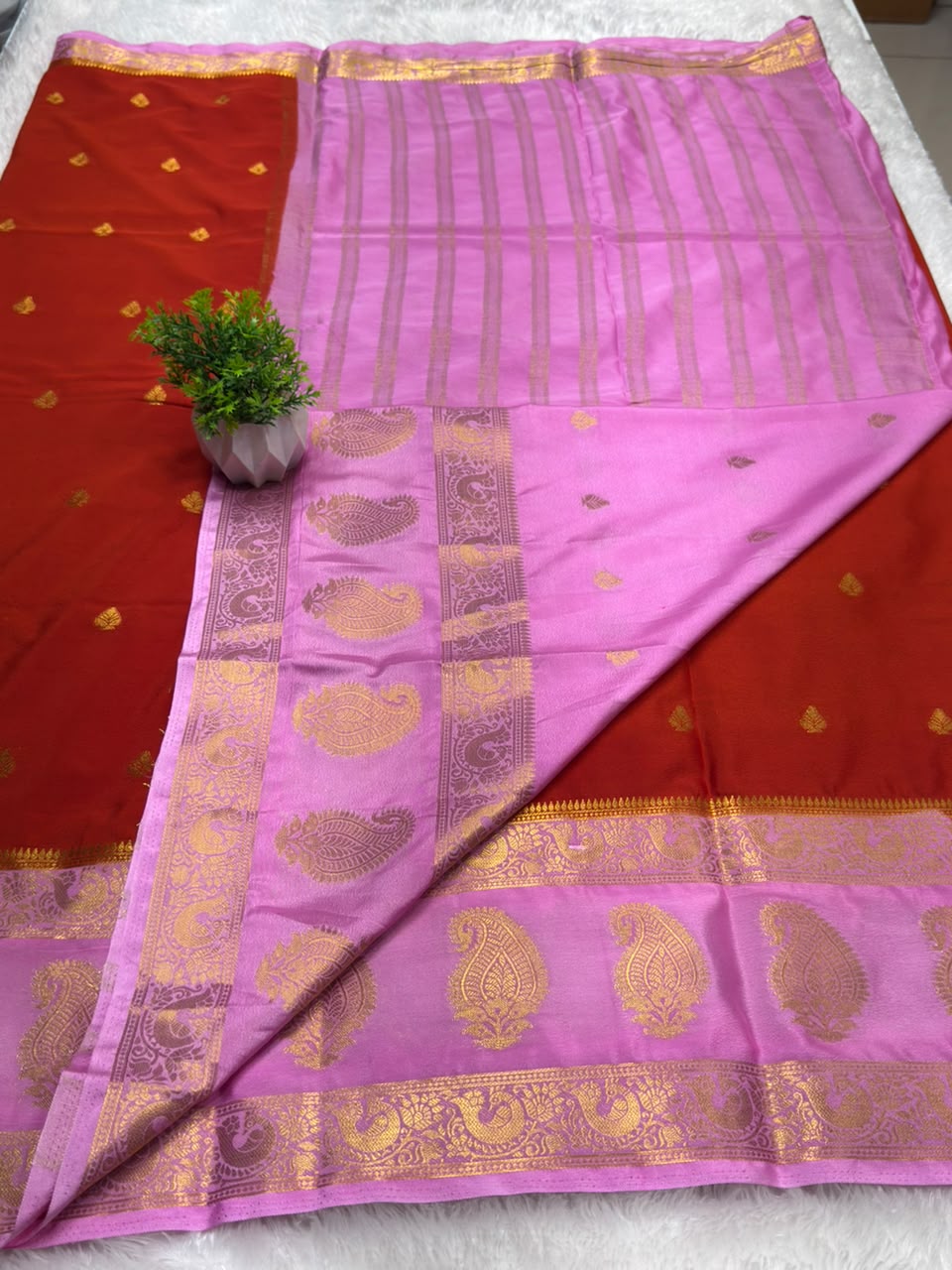 Premium Mysore Crepe Bentex Border