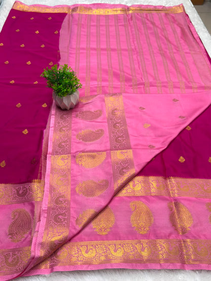 Premium Mysore Crepe Bentex Border