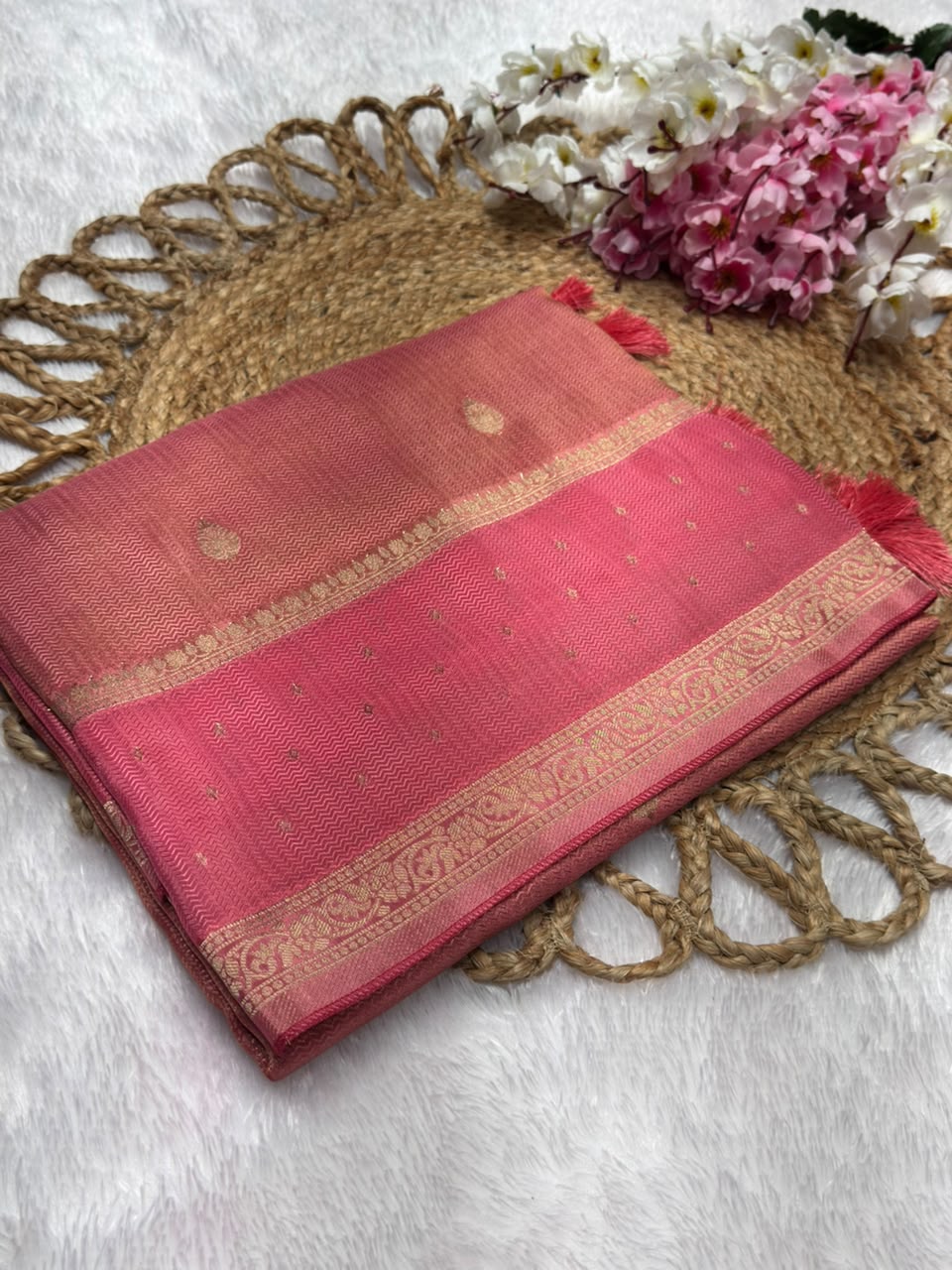 H O Butta Self Saree