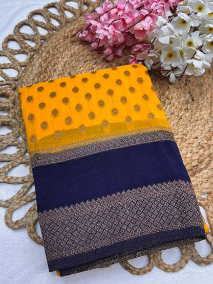 Premium Semi Khaddi Banarasi Georgette with Bentex Border