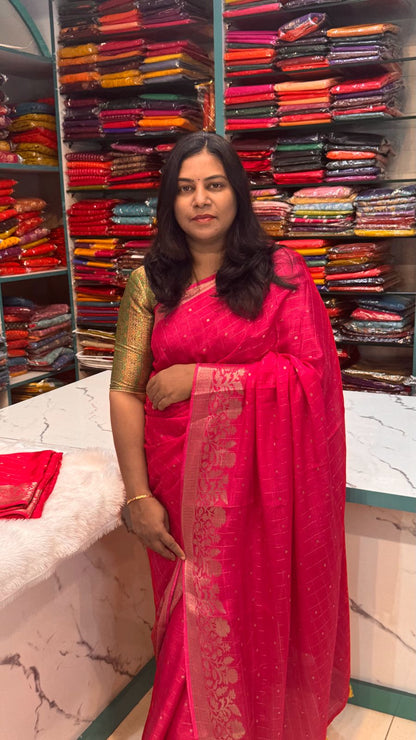 Premium Chiffon Fancy Saree with Digital Print Blouse