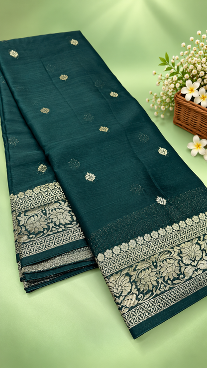 Pure Banaras Khaddi Chiffon Self Saree