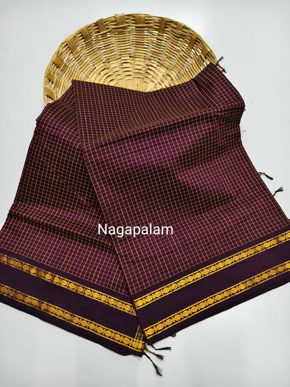 Premium Cotton Sarees with Checks Pattern vol-4