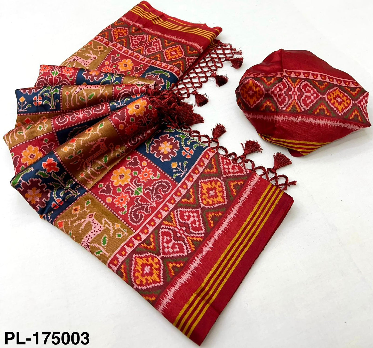 Handloom silk patola with design