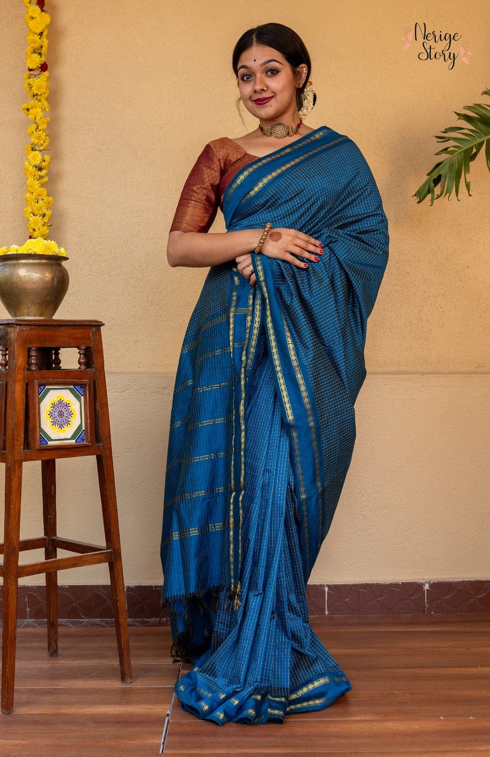 Premium Cotton Sarees with Checks Pattern vol-2