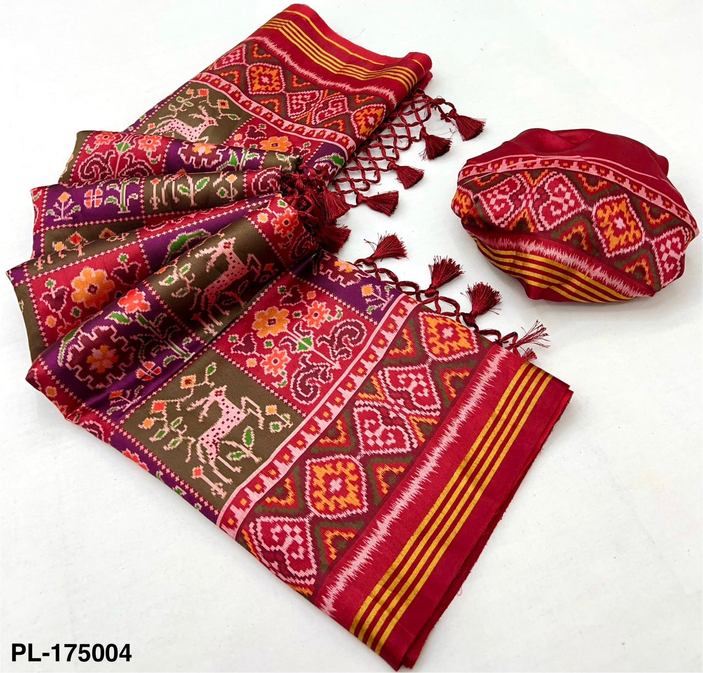 Handloom silk patola with design