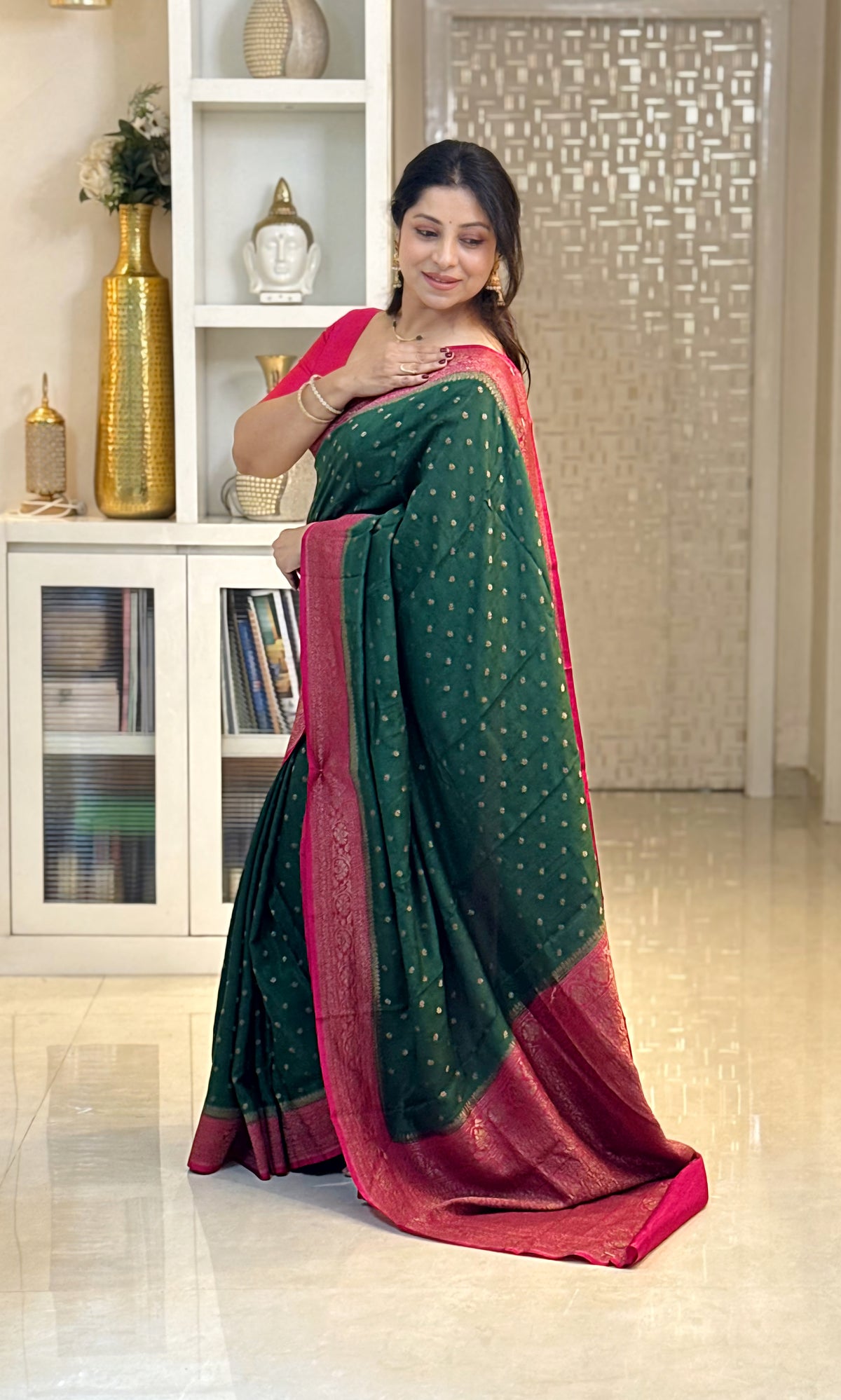 Pure Banaras Khadi Crepe with Contrast Border