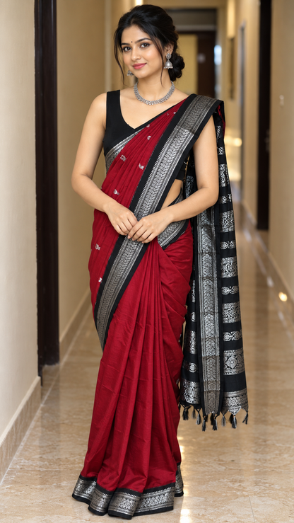 Premium Kalyani Cotton Sarees with Zari Border and Rich Pallu