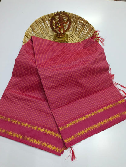 Premium Cotton Sarees with Checks Pattern vol-5