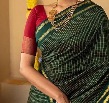 Premium Cotton Sarees with Checks Pattern vol-1