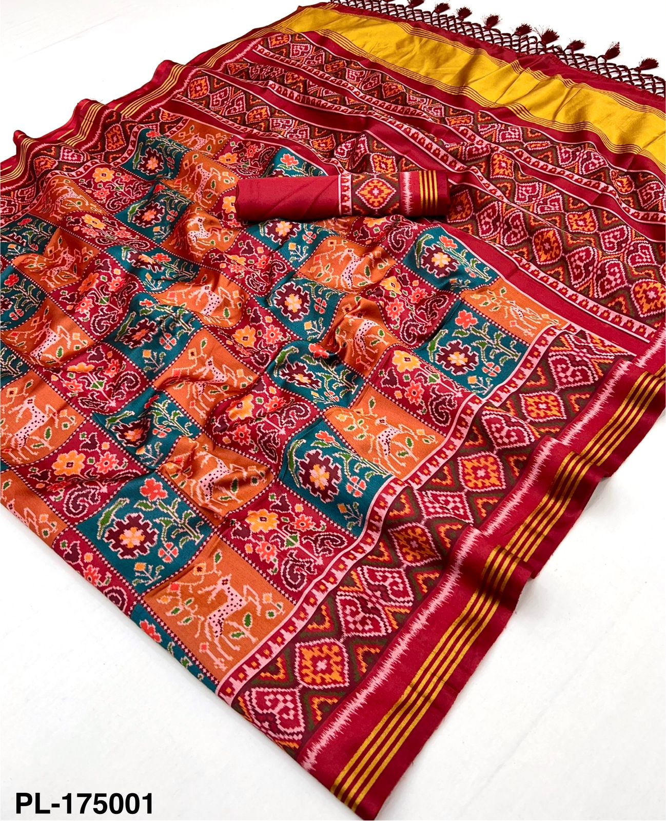 Handloom silk patola with design