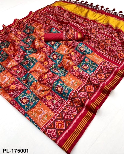 Handloom silk patola with design