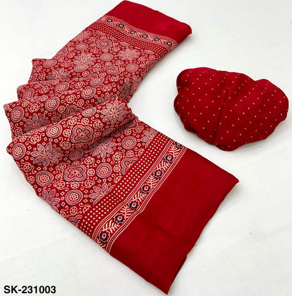 Premium Modal Ajrakh with pagadi patta and handblock print