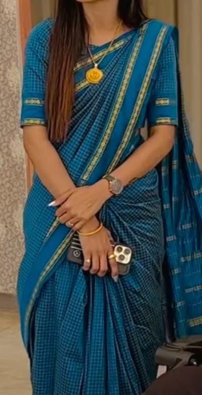 Premium Cotton Sarees with Checks Pattern vol-1