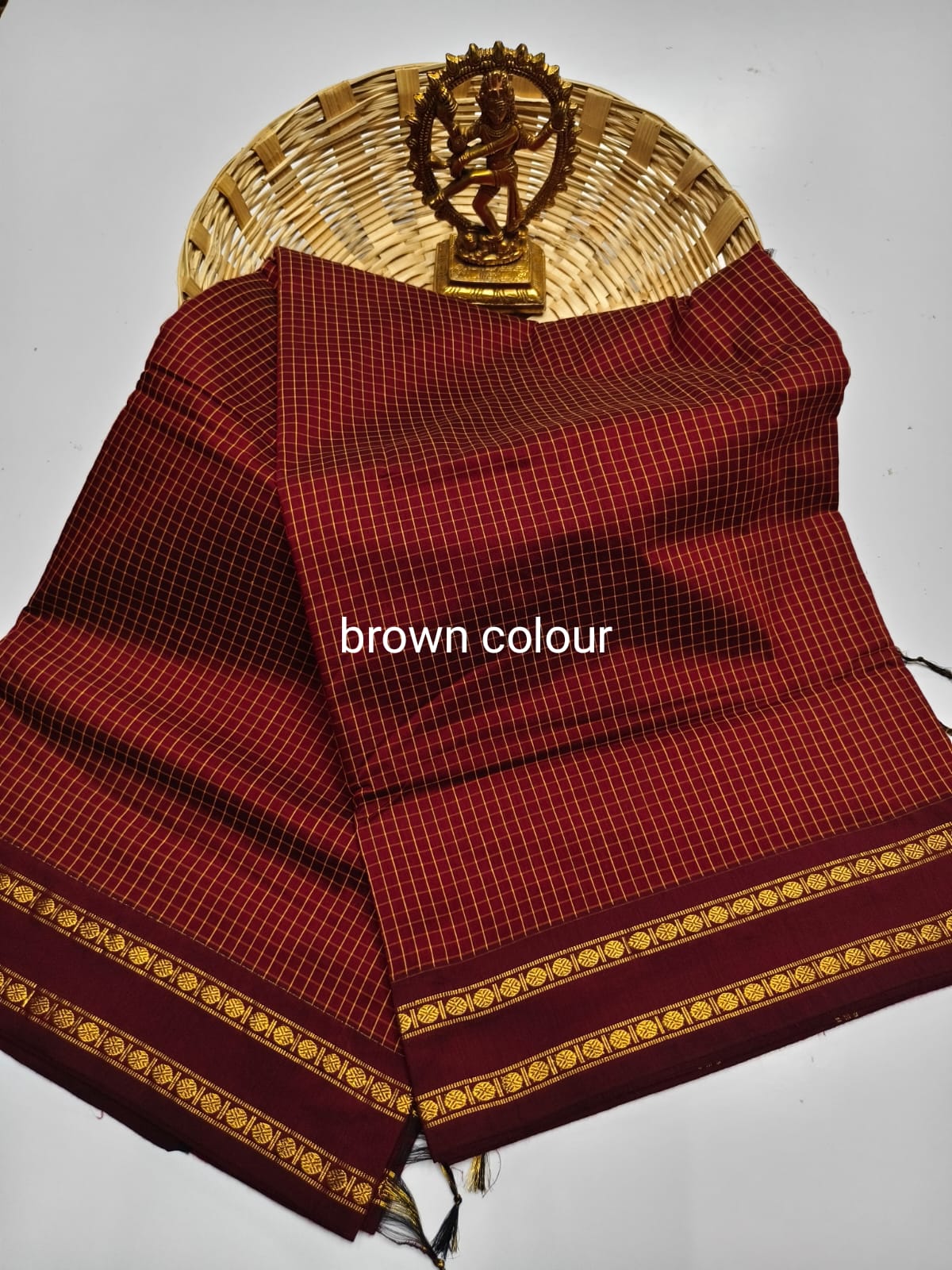 Premium Cotton Sarees with Checks Pattern vol-5