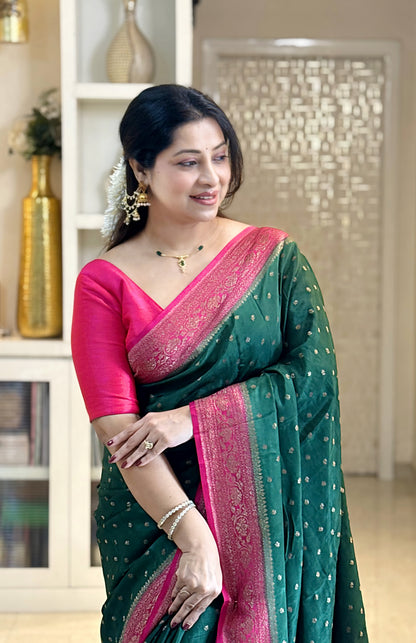 Pure Banaras Khadi Crepe with Contrast Border