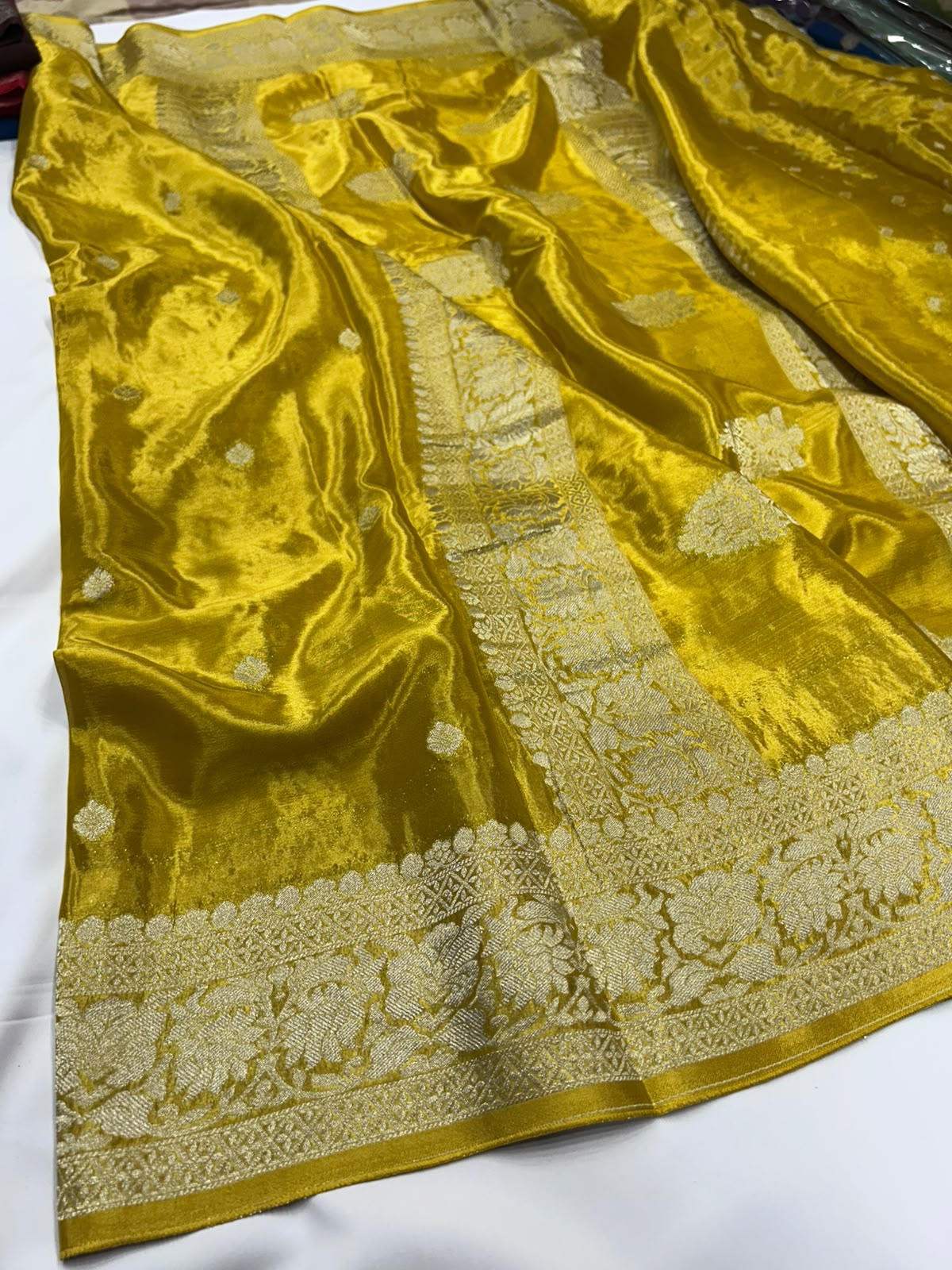 Pure Banaras Khaddi Chiffon Self Saree