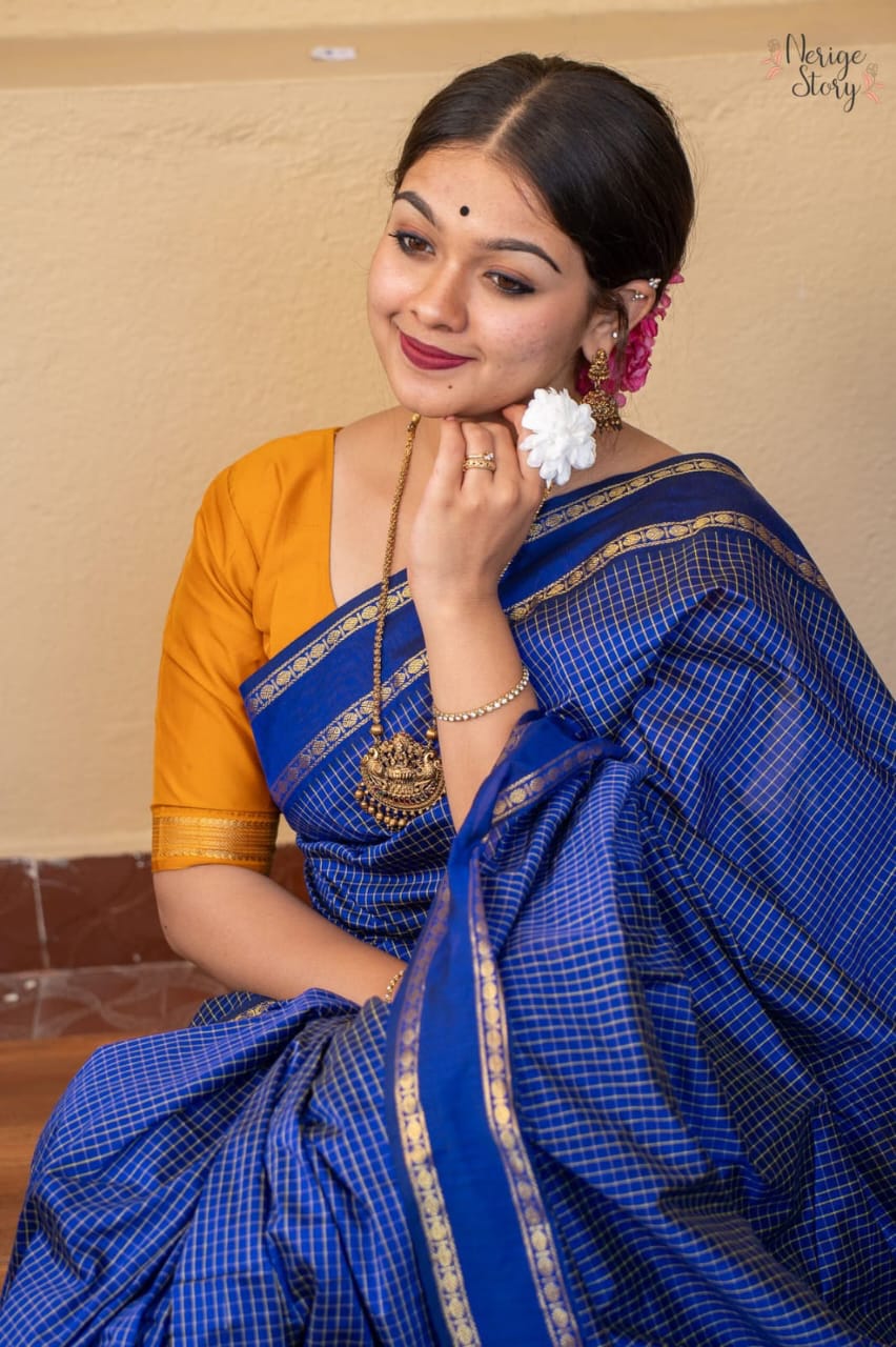 Premium Cotton Sarees with Checks Pattern vol-3