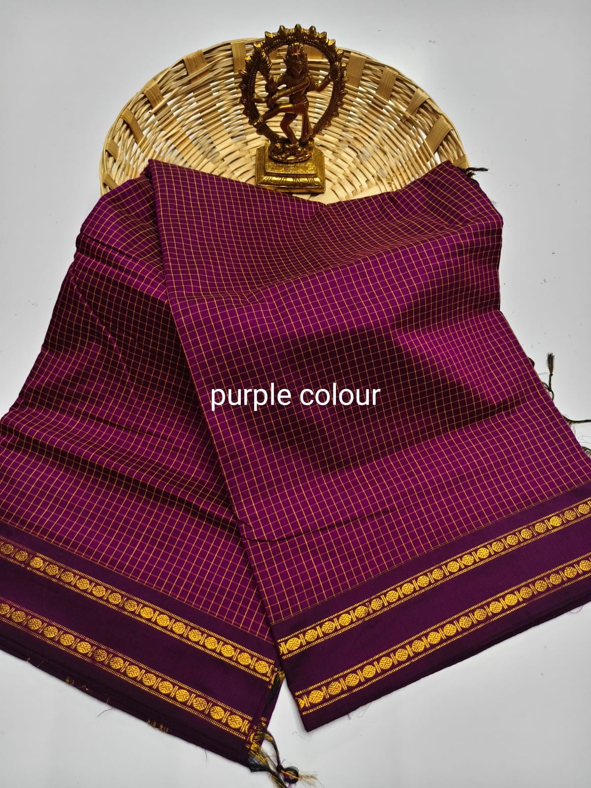 Premium Cotton Sarees with Checks Pattern vol-5