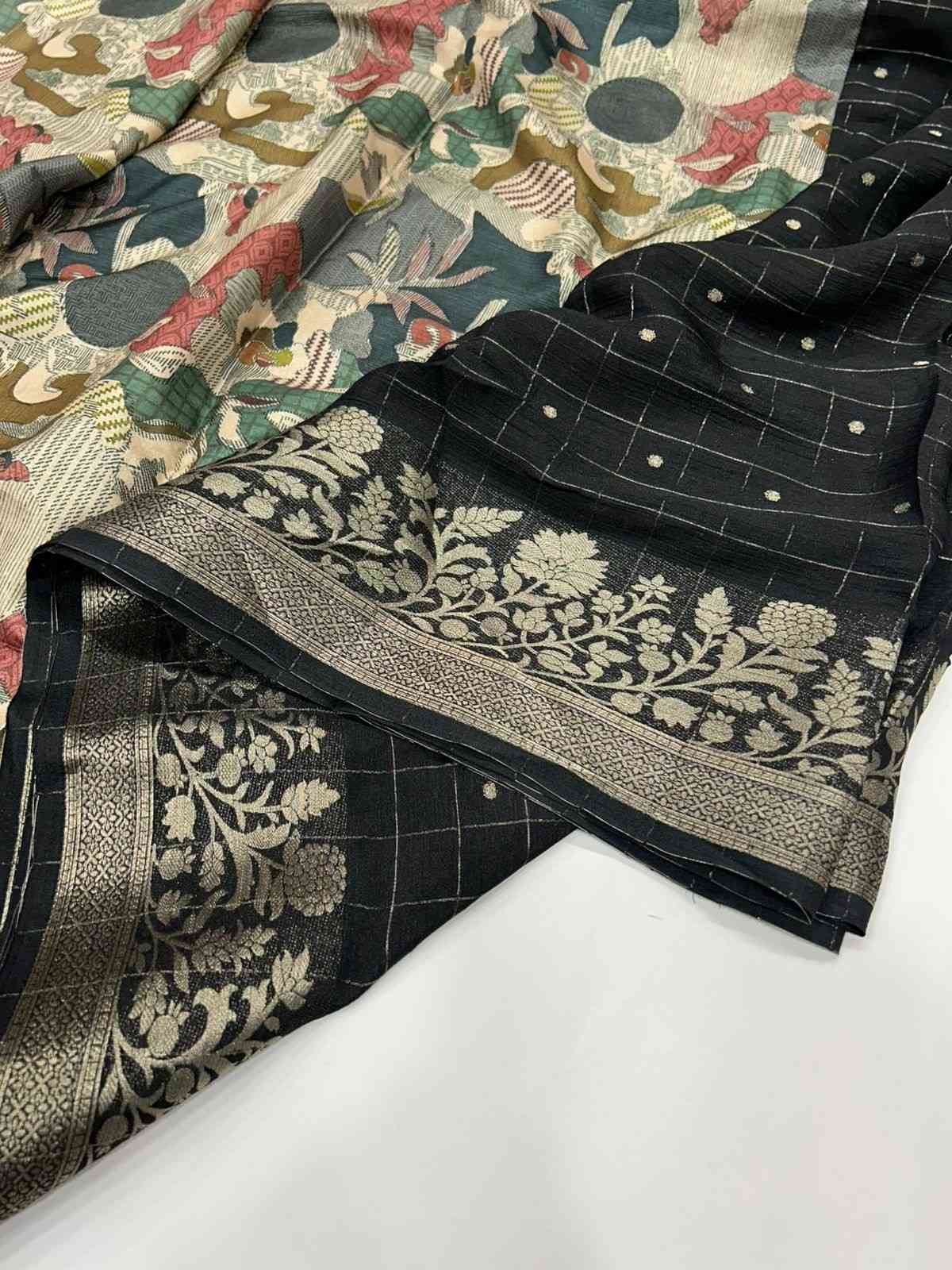 Premium Chiffon Fancy Saree with Digital Print Blouse