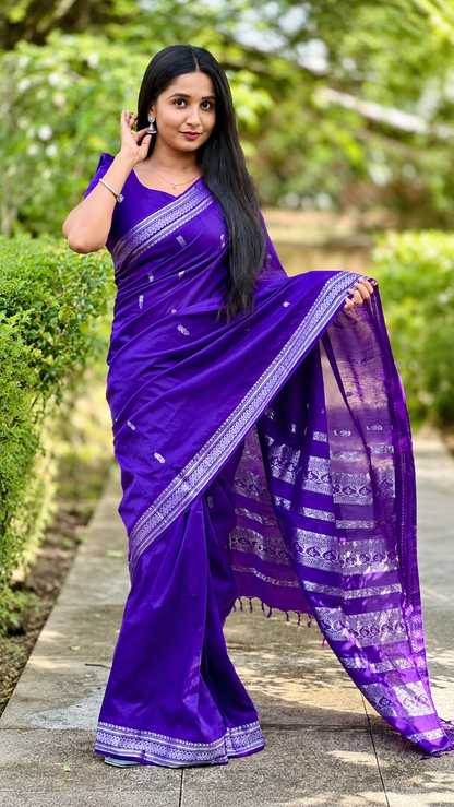 Premium Kalyani Cotton Sarees with Zari Border and Rich Pallu