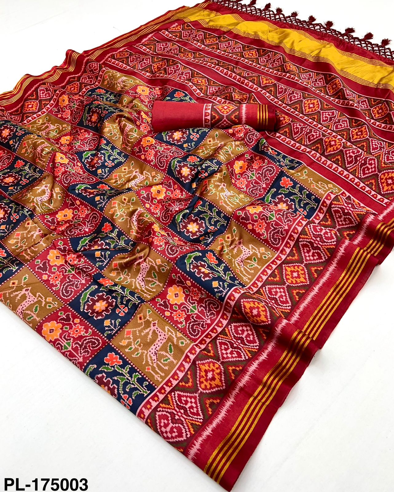 Handloom silk patola with design