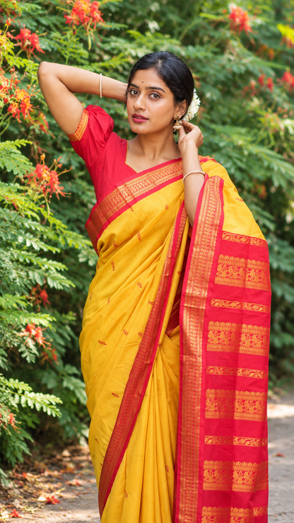 Premium Kalyani Cotton Sarees with Zari Border and Rich Pallu