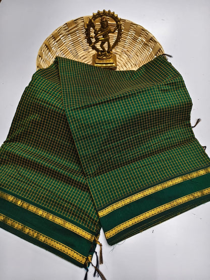 Premium Cotton Sarees with Checks Pattern vol-4