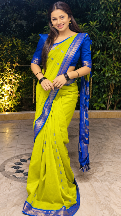 Premium Kalyani Cotton Sarees with Zari Border and Rich Pallu
