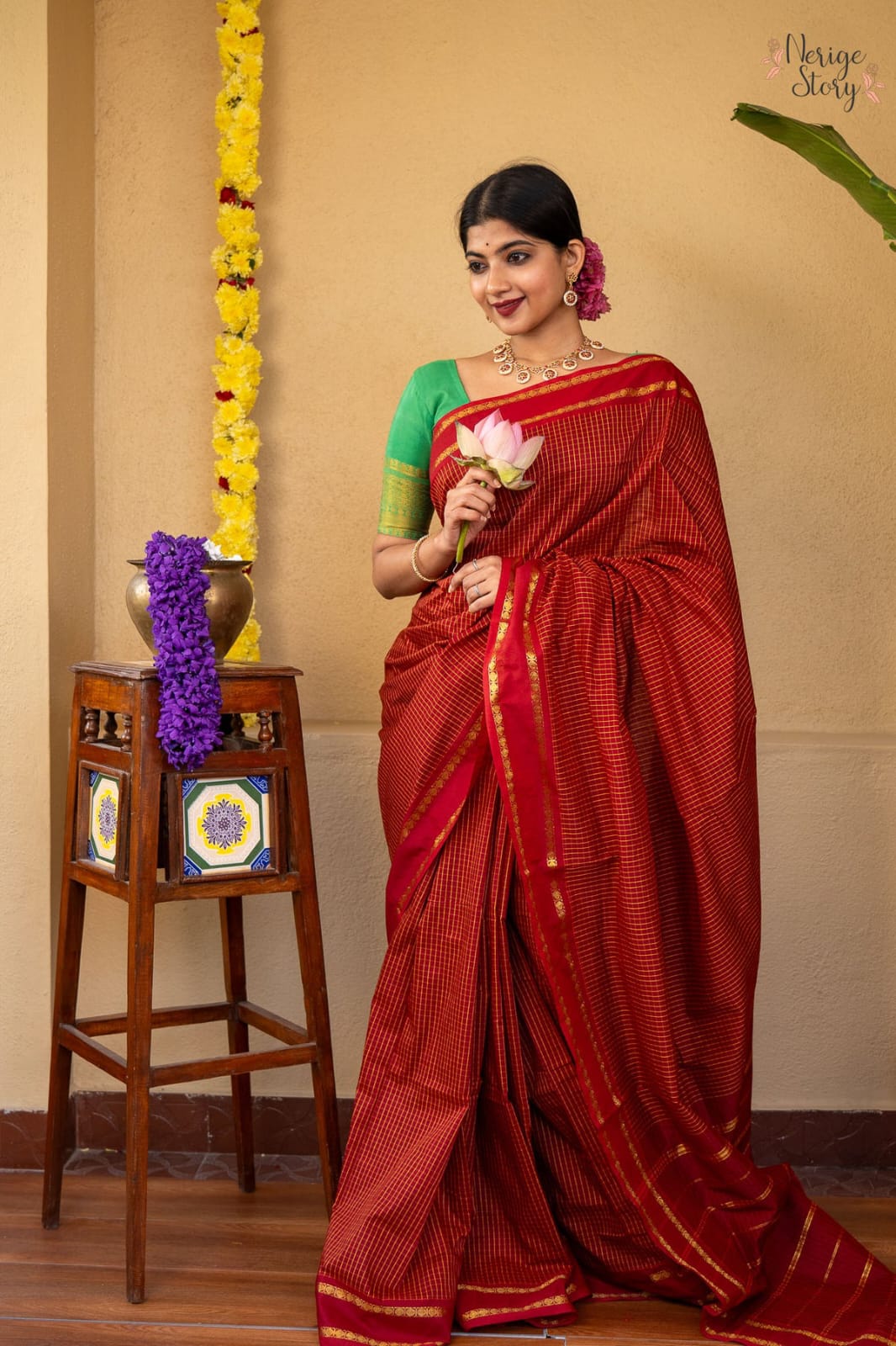 Premium Cotton Sarees with Checks Pattern vol-3