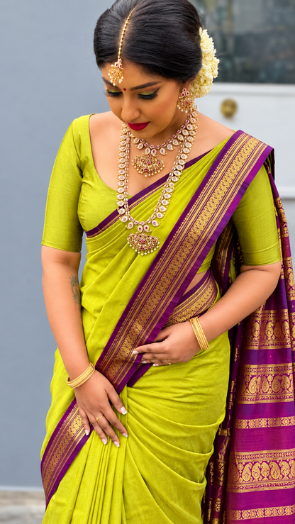 Premium Kalyani Cotton Sarees with Zari Border and Rich Pallu