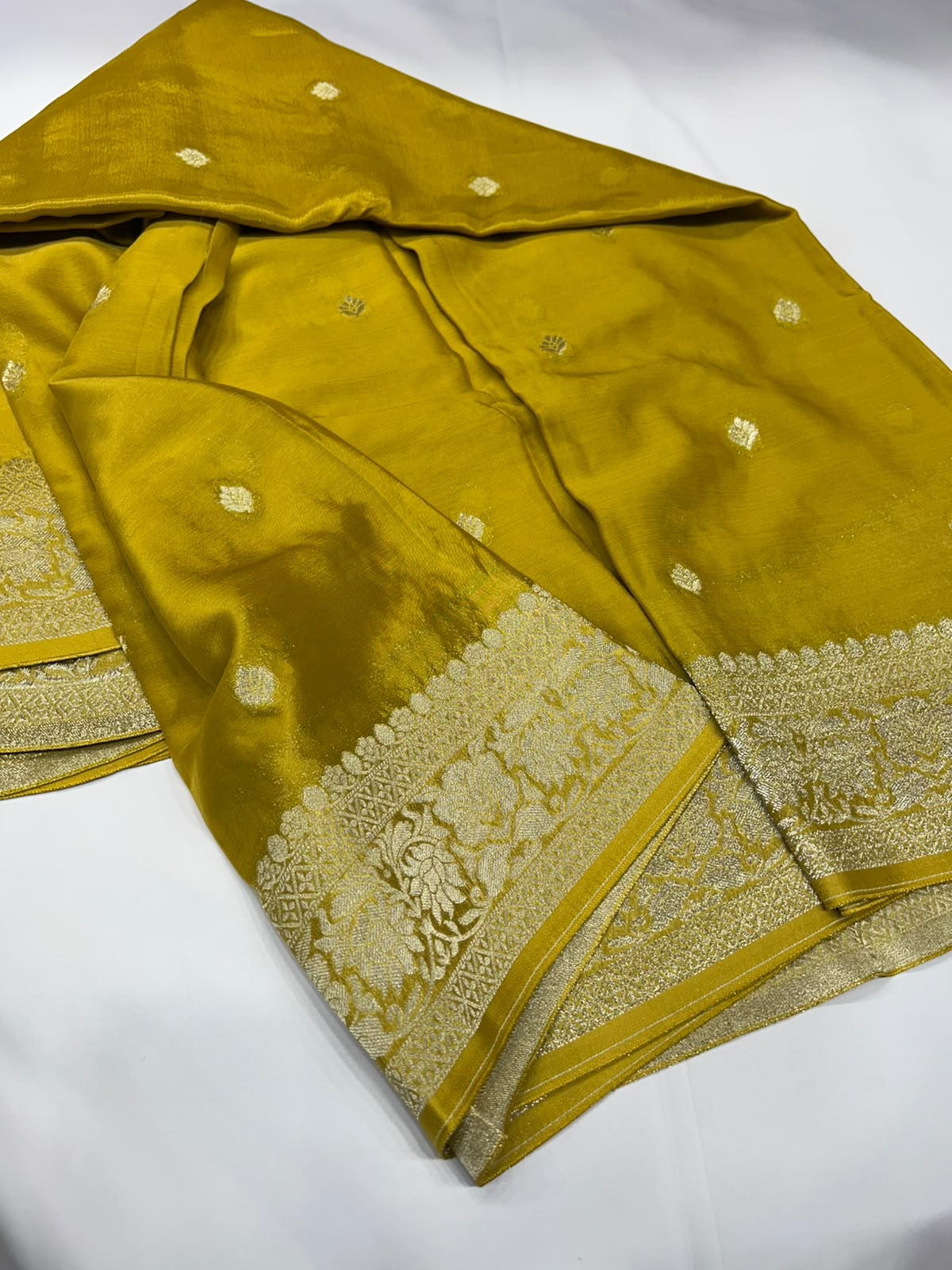 Pure Banaras Khaddi Chiffon Self Saree