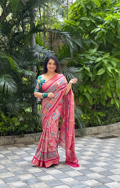 Premium Fancy Chiffon with Phshimna inspired design