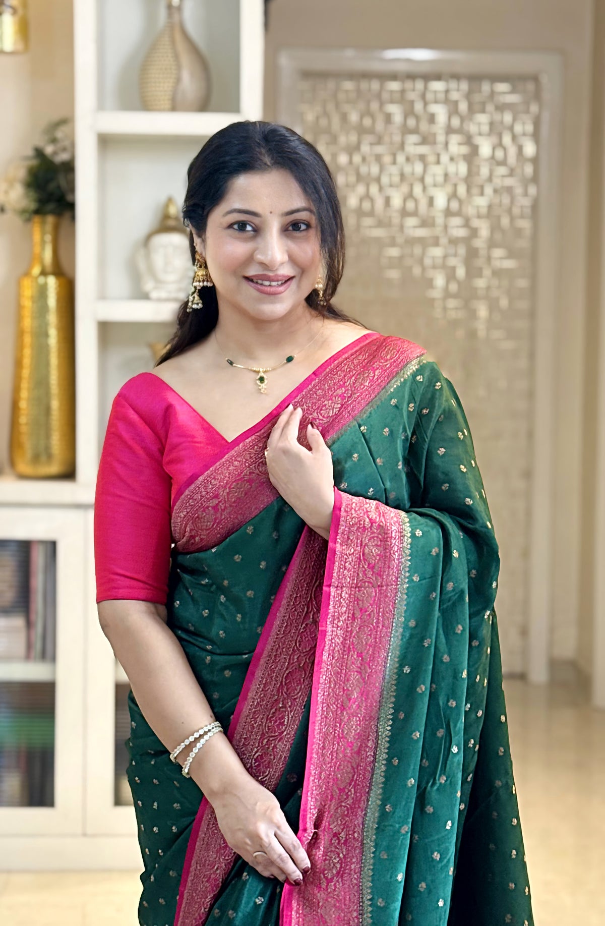 Pure Banaras Khadi Crepe with Contrast Border